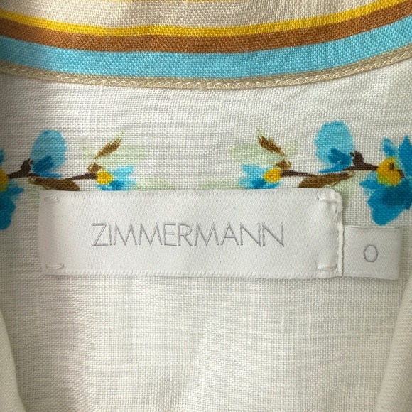 Zimmermann Halcyon Belted Floral Linen Dress US 4 Resort Luxury🌼 - Picture 8 of 13